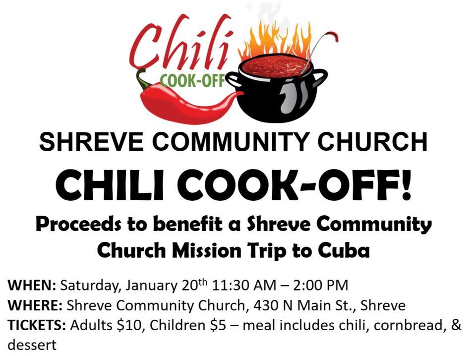Chili CookOff, 430 N Main St, Shreve, OH. 44676, January 20 2024
