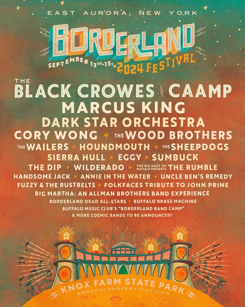 Borderland Festival (3 Day Pass) with The Black Crowes, CAAMP, Marcus King, and more
