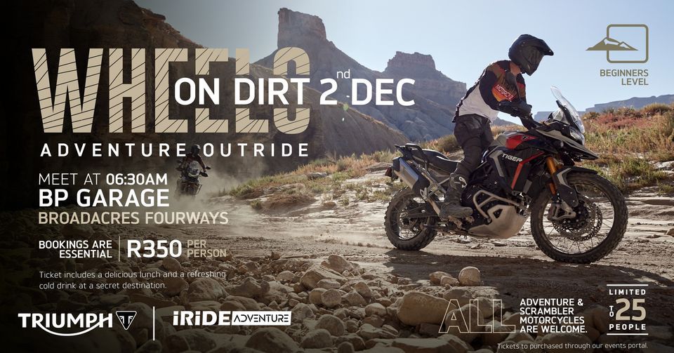Jhb & Pta Wheels on Dirt Adventure Outride, BP Garage Broadacres