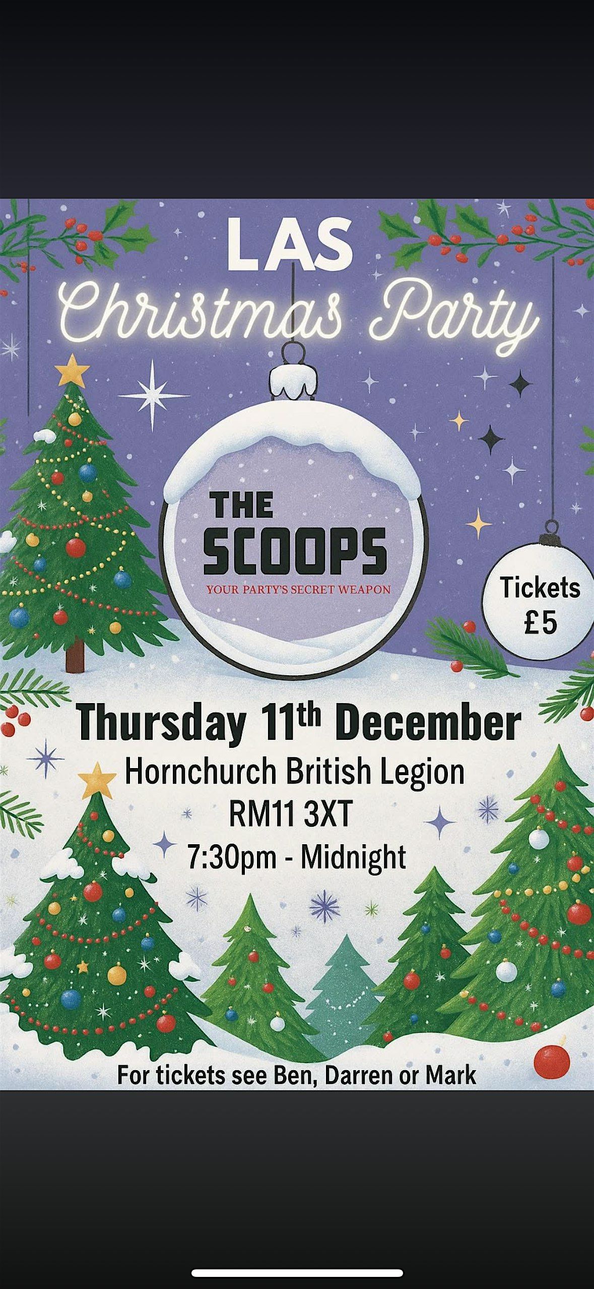 LAS Scoops Xmas Party, 11 December | Event in Hornchurch | AllEvents