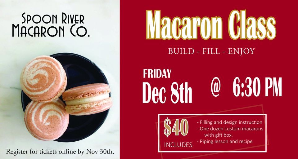 Macaron Class with Spoon River Macaron Co. , Hidden Hills Vineyard and