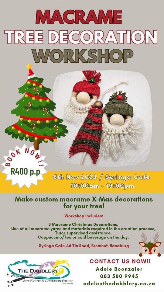 Macrame Christmas Tree Decorations Syringa Cafe, Randburg