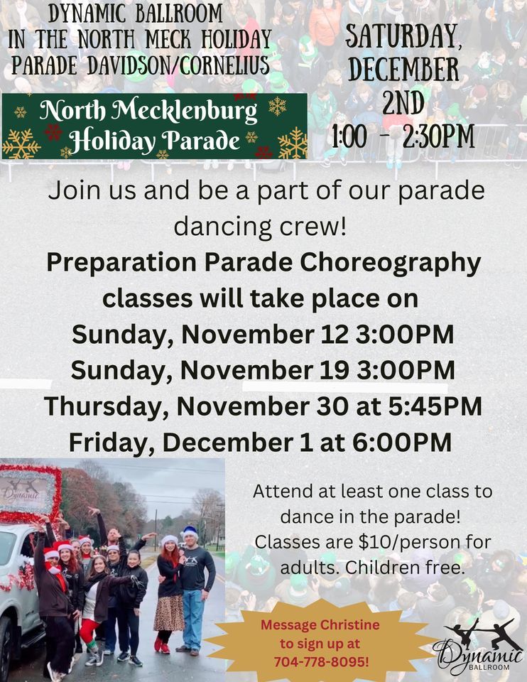 Parade Choreography Class! North Mecklenburg Holiday Parade, Dynamic