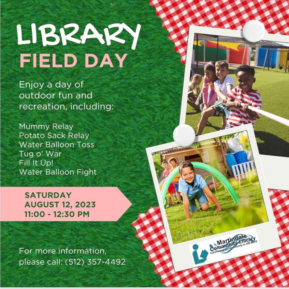 Library Field Day! , Martindale Community Library, 12 August 2023