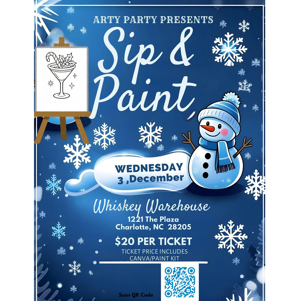 Whiskey Warehouse Sip&Paint, 3 December | Event in Charlotte | AllEvents