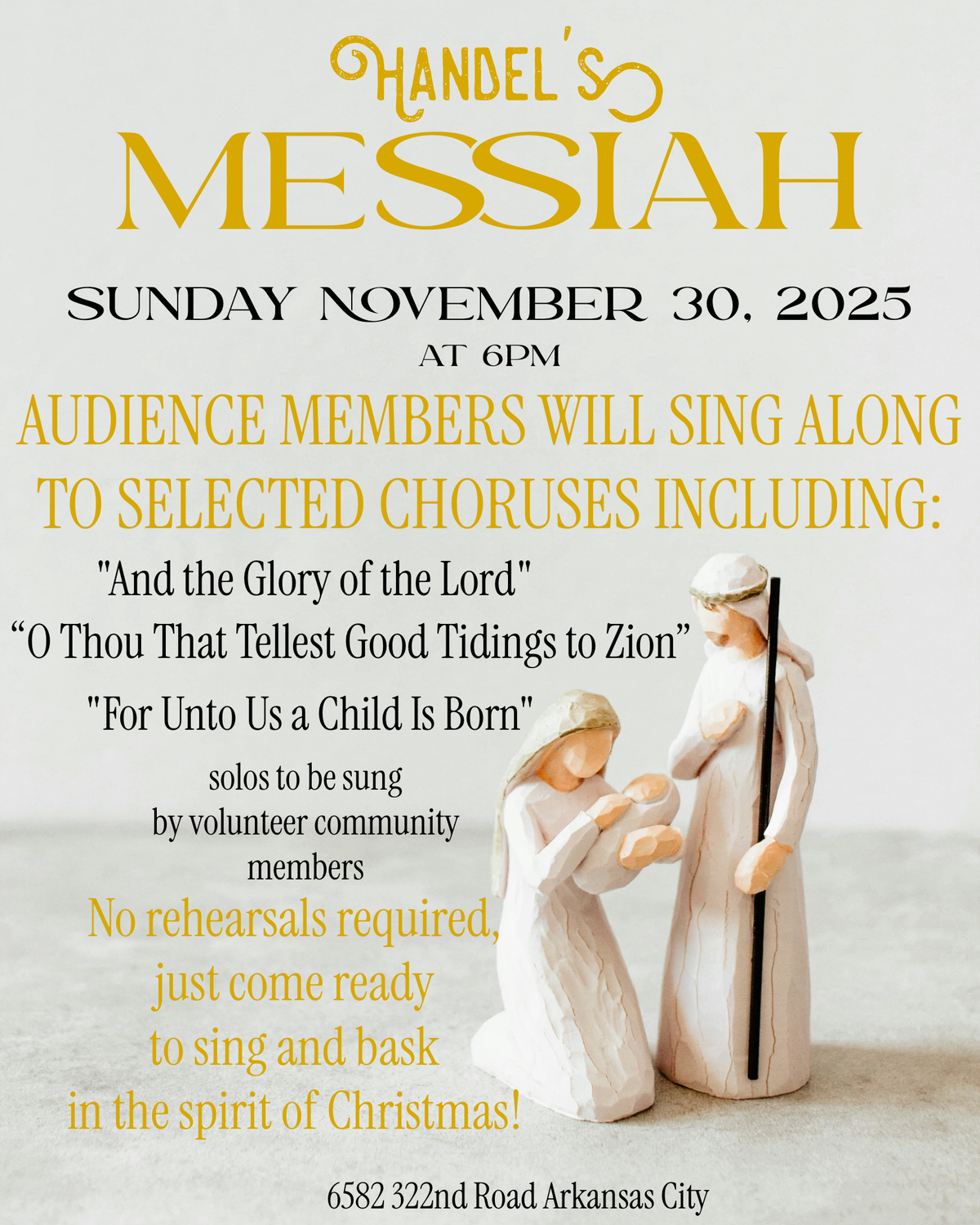 Branch Messiah sing, 30 November | Event in Arkansas City | AllEvents