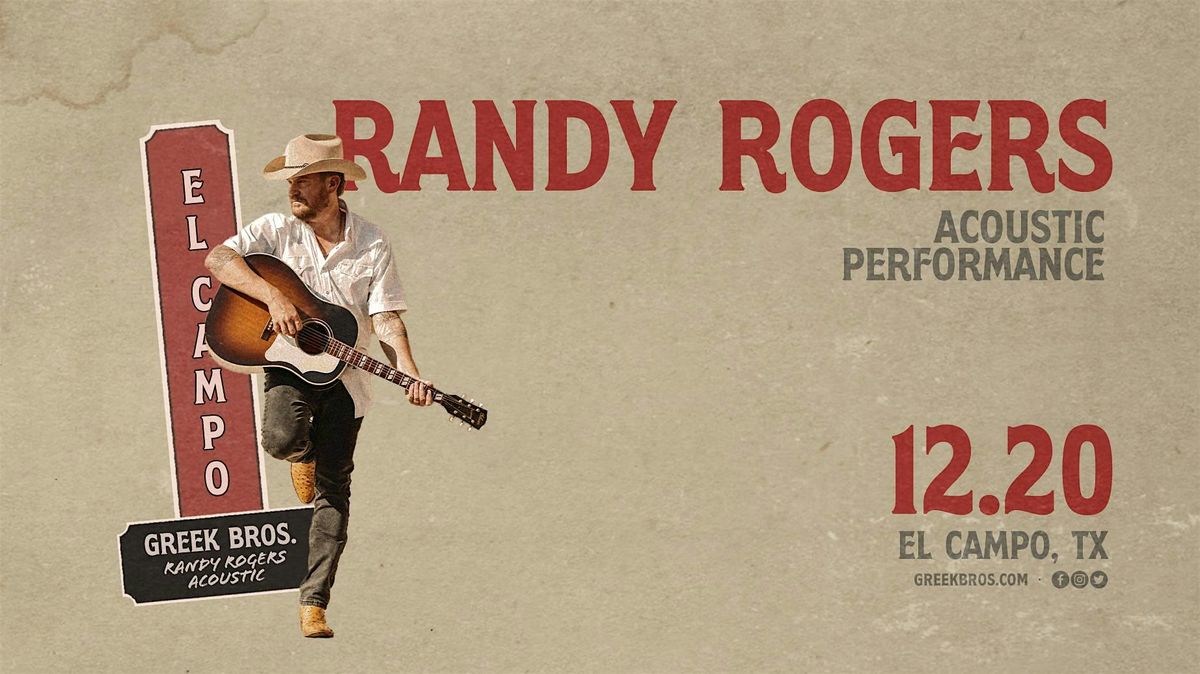 Randy Rogers - Acoustic, 13 December | Event in Cedar Park | AllEvents
