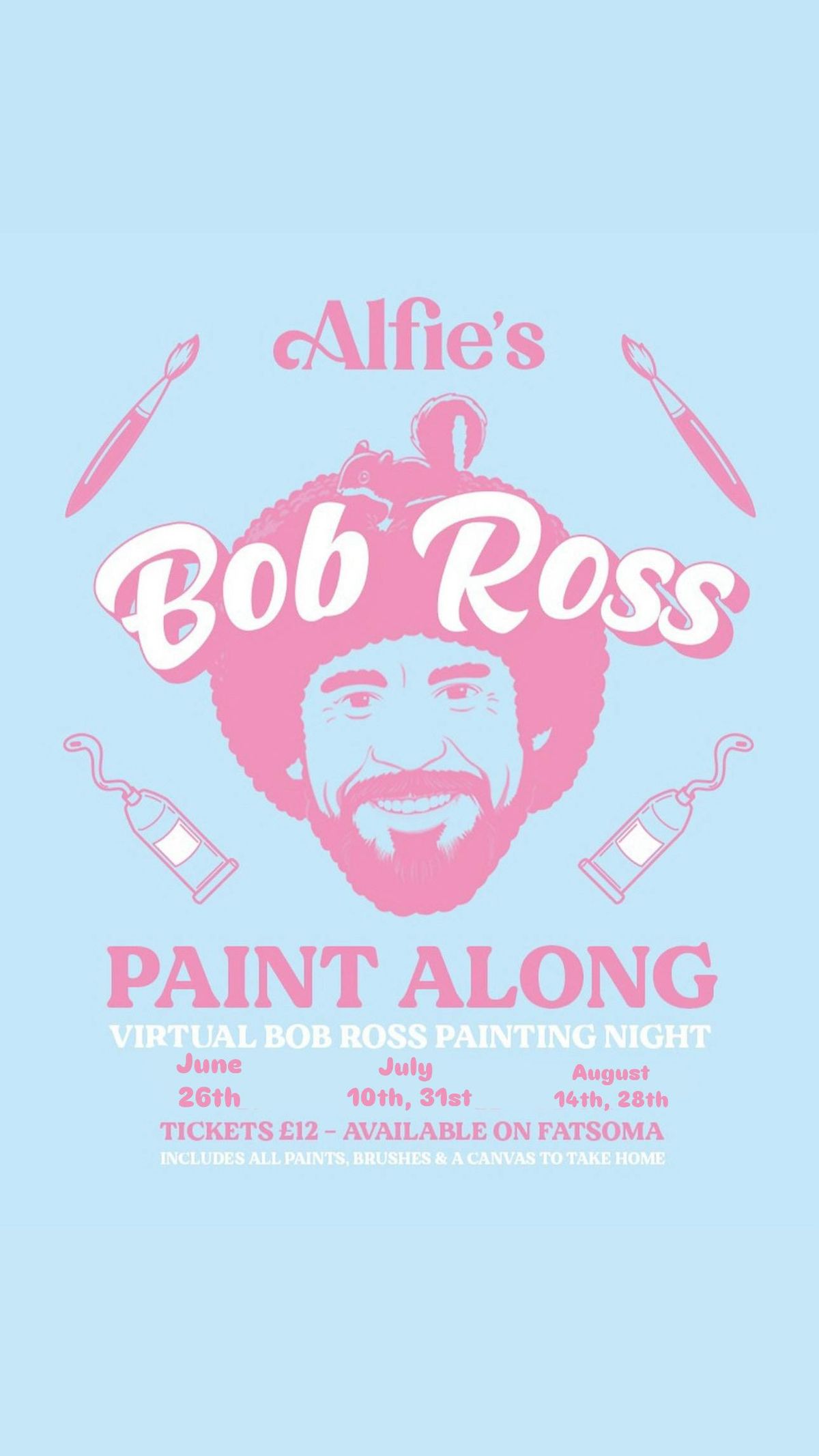 Bob Ross Paint Along - Alfie’s Bar - Thursday 14th August | Event in Newcastle Upon Tyne | AllEvents