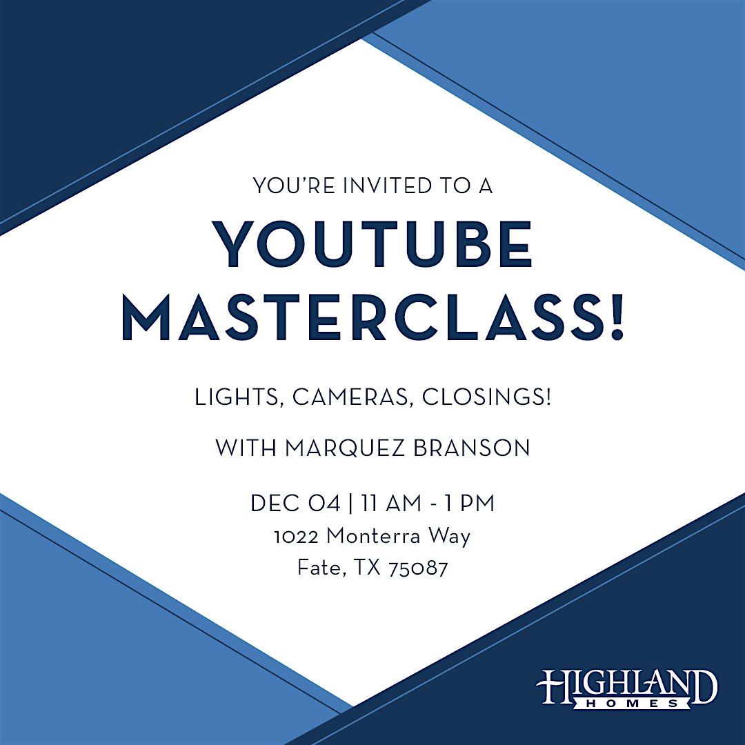 YouTube Masterclass, 4 December | Event in Rockwall | AllEvents