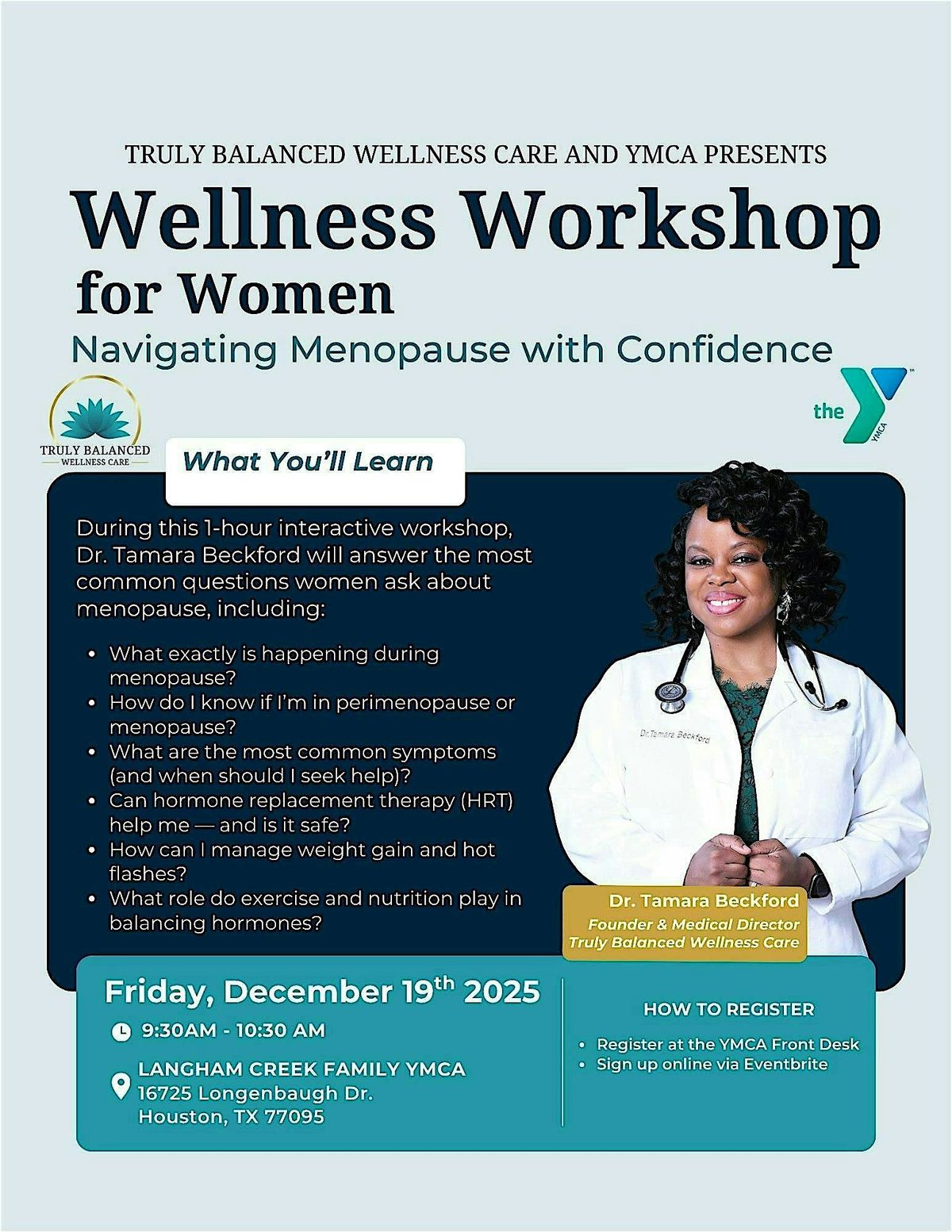 Wellness Workshop for Women: Navigating Menopause with Confidence, 19 December | Event in Houston | AllEvents