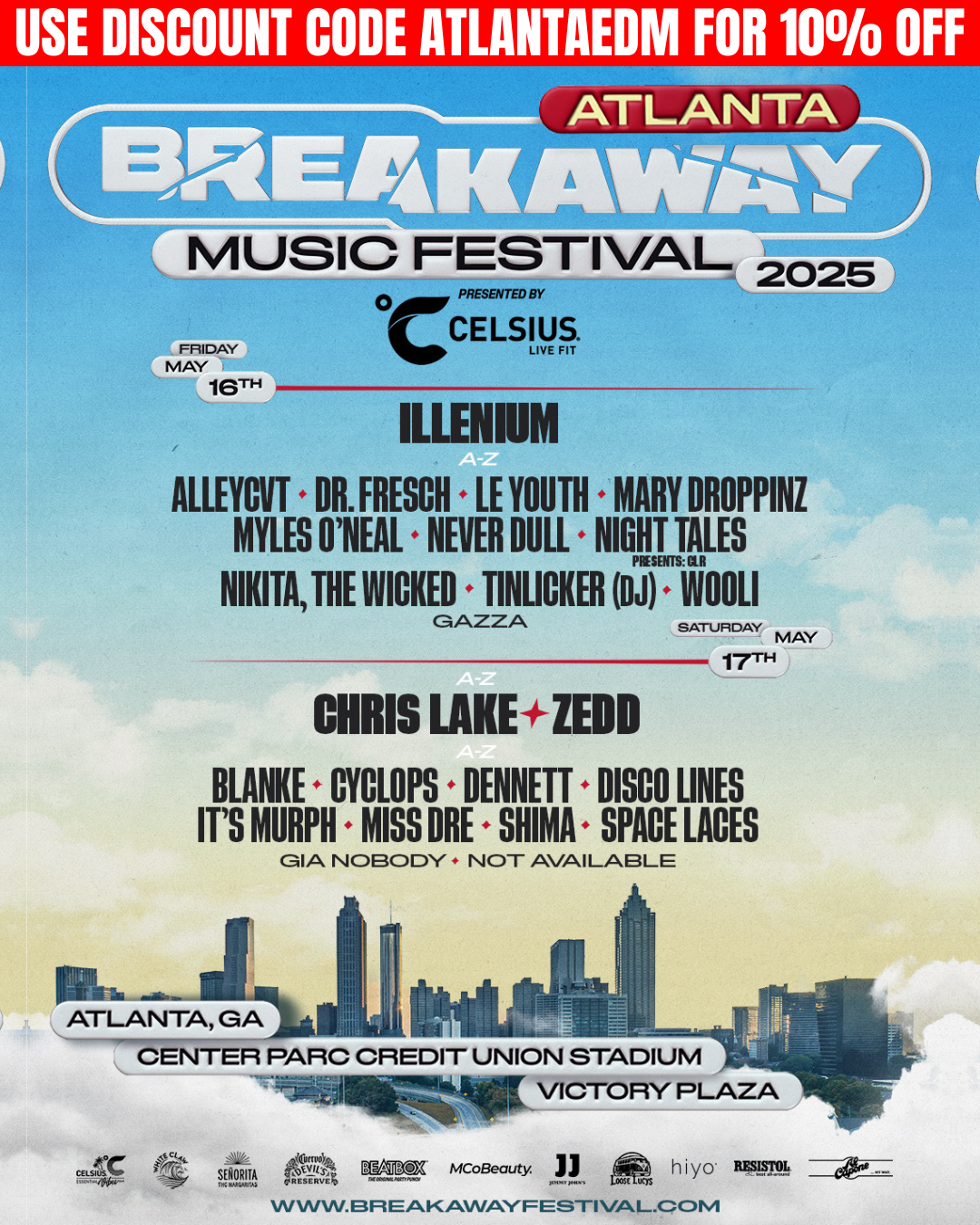 2025 Breakaway Music Festival - Friday at Orion Amphitheater, 3 October | Event in Huntsville | AllEvents