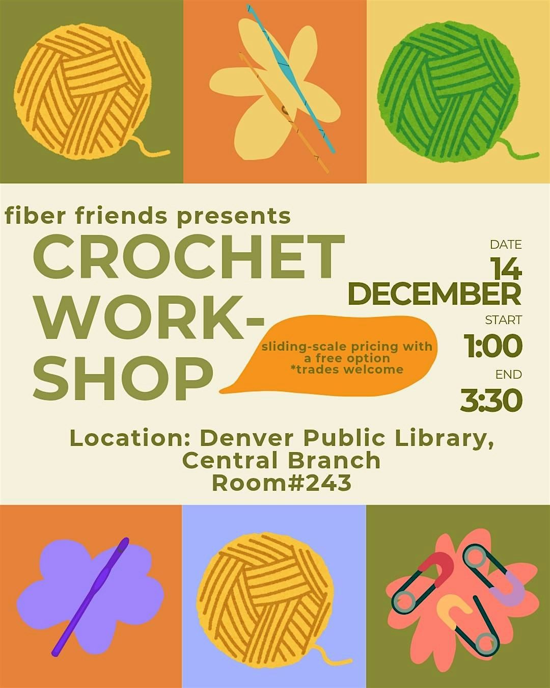 Beginners Crochet Workshop, 14 December | Event in Denver | AllEvents