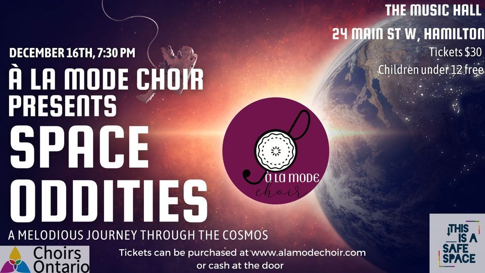 Space Oddities-A Melodious Journey Through the Cosmos, The Music Hall HamOnt, Hamilton, December