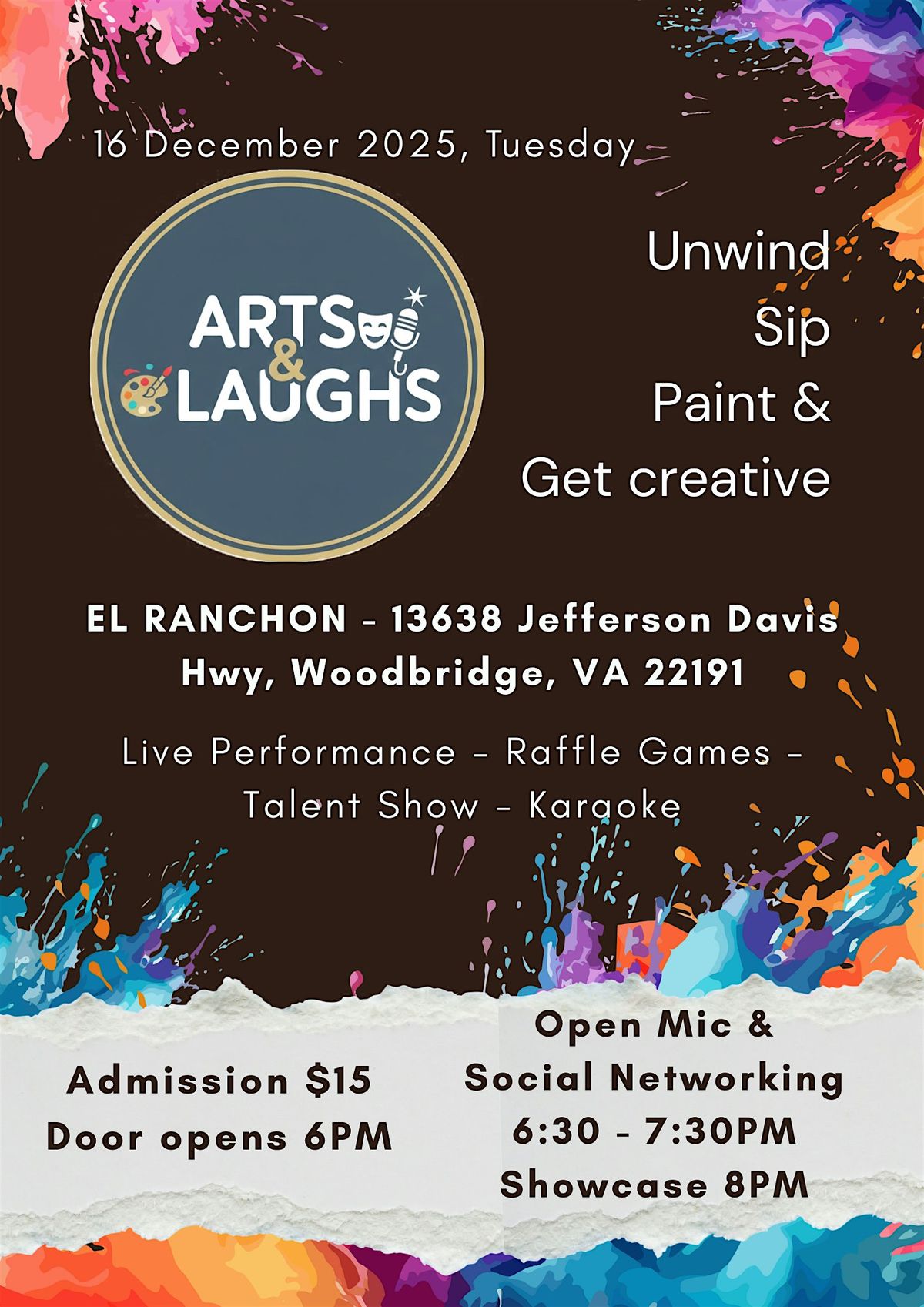 Arts & Laughs at El Ranchon, 16 December | Event in Woodbridge | AllEvents