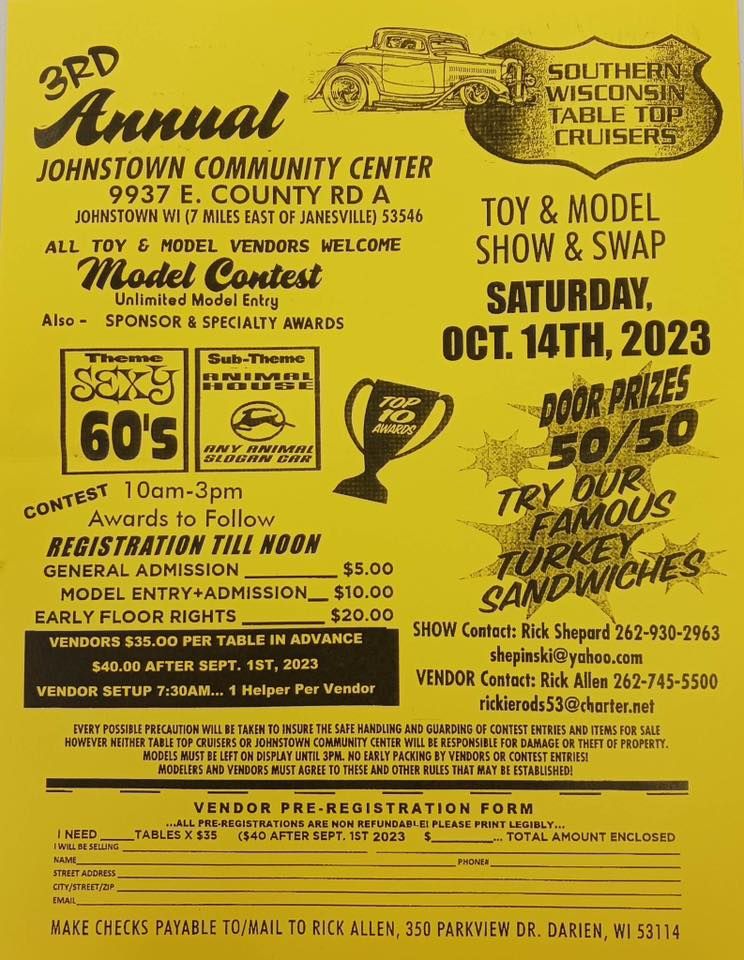 TABLE TOP CRUISERS TOY & MODEL SHOW & SWAP MEET, Johnstown Community