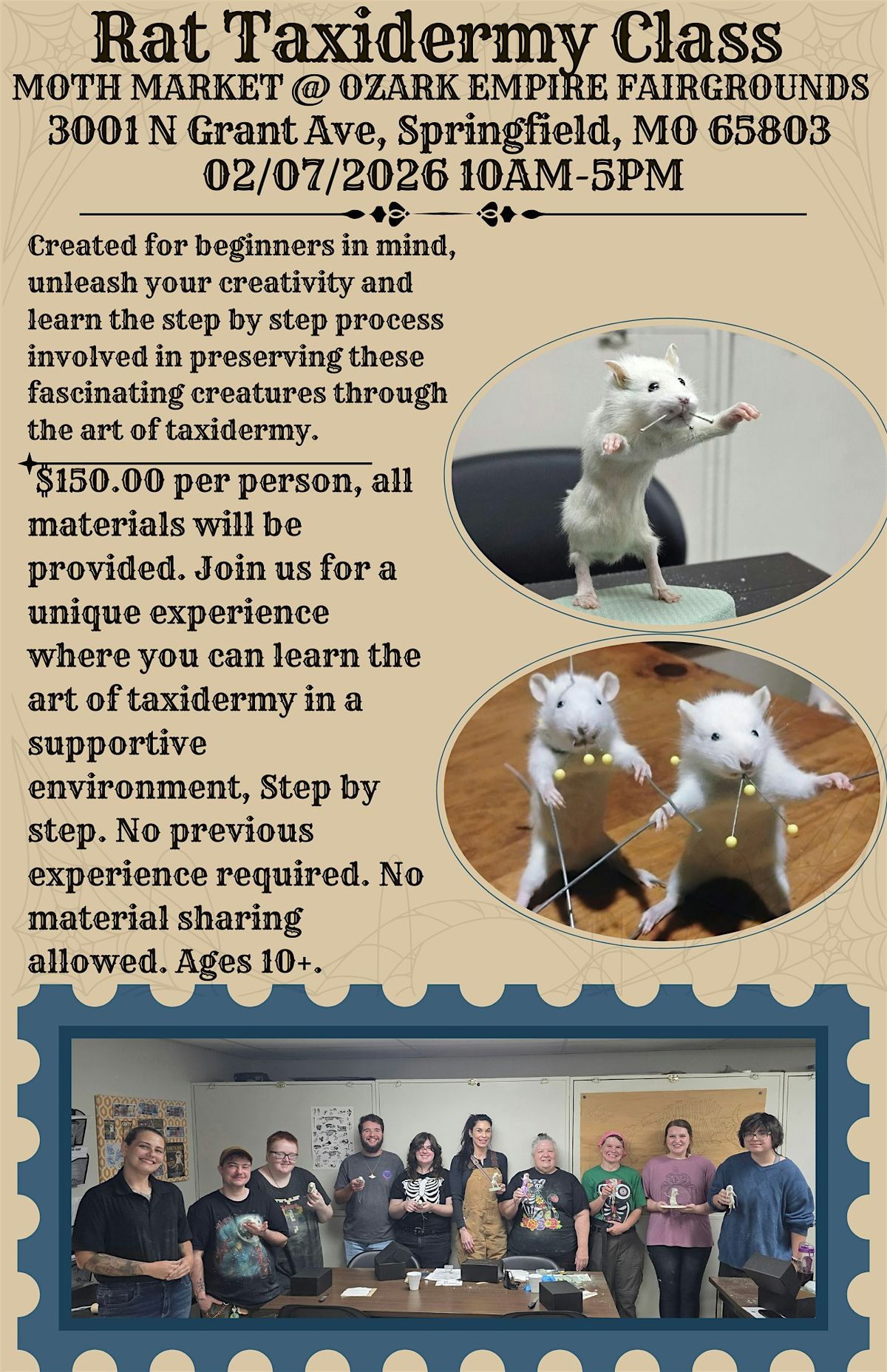 RAT TAXIDERMY CLASS SPRINGFIELD, 7 February | Event in Springfield | AllEvents