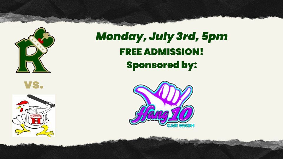 Winchester Royals vs. Harrisonburg Turks Sponsored by Hang 10 Car Wash, 1001 E Cork St