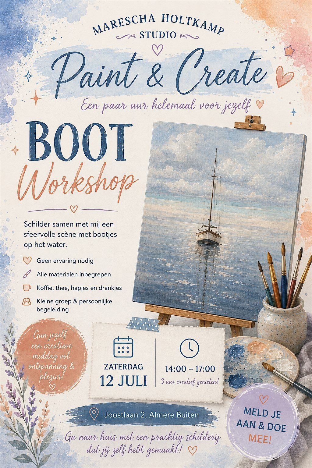 PAINT & CREATE • Boot, Zee & Reflecties • 3 uur