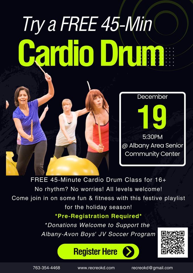 FREE Cardio Drum 45 Min Class Albany Area Community Senior Center 19 free-cardio-drum-45-min-class-albany-area-community-senior-center-19