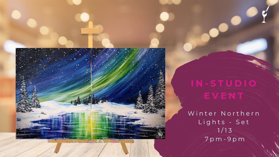 Winter Northern Lights Set, Painting with a Twist (Roseville, MI