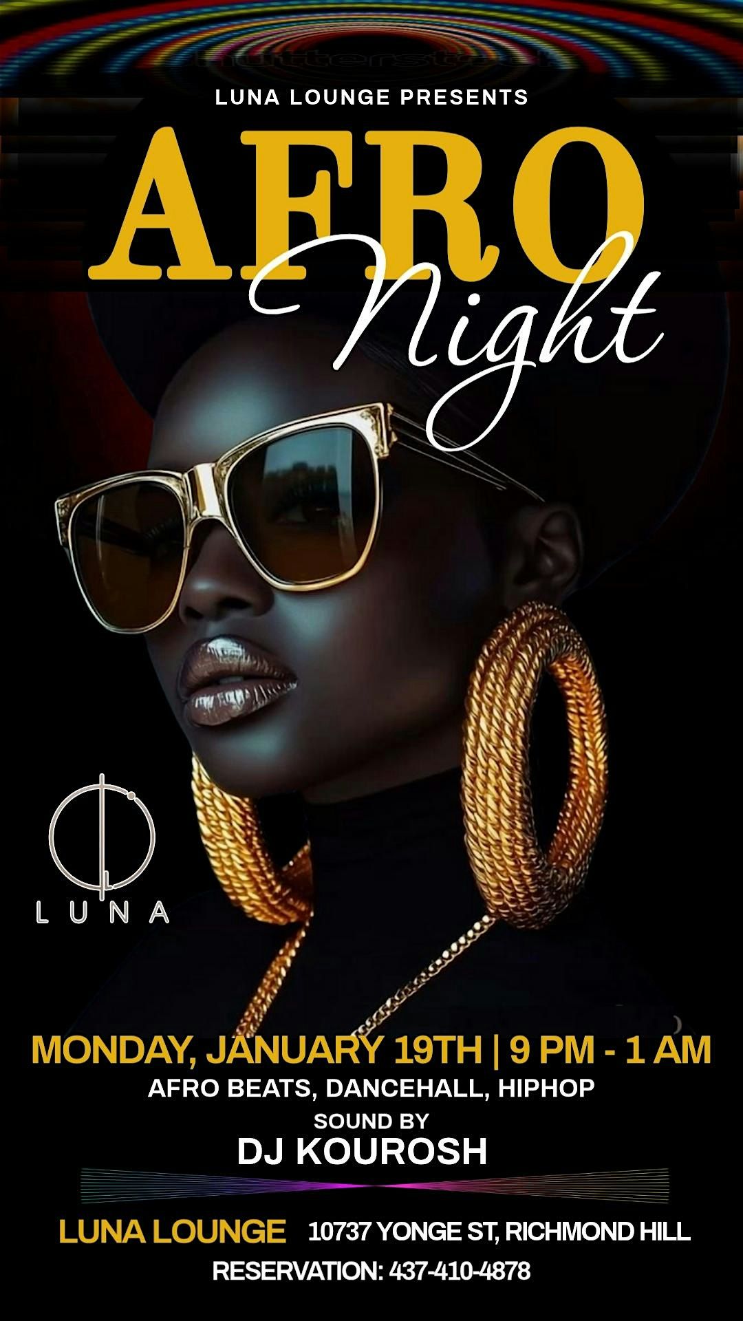 Afro Night at Luna Lounge Toronto - Afrobeat, Dancehall, Hiphop