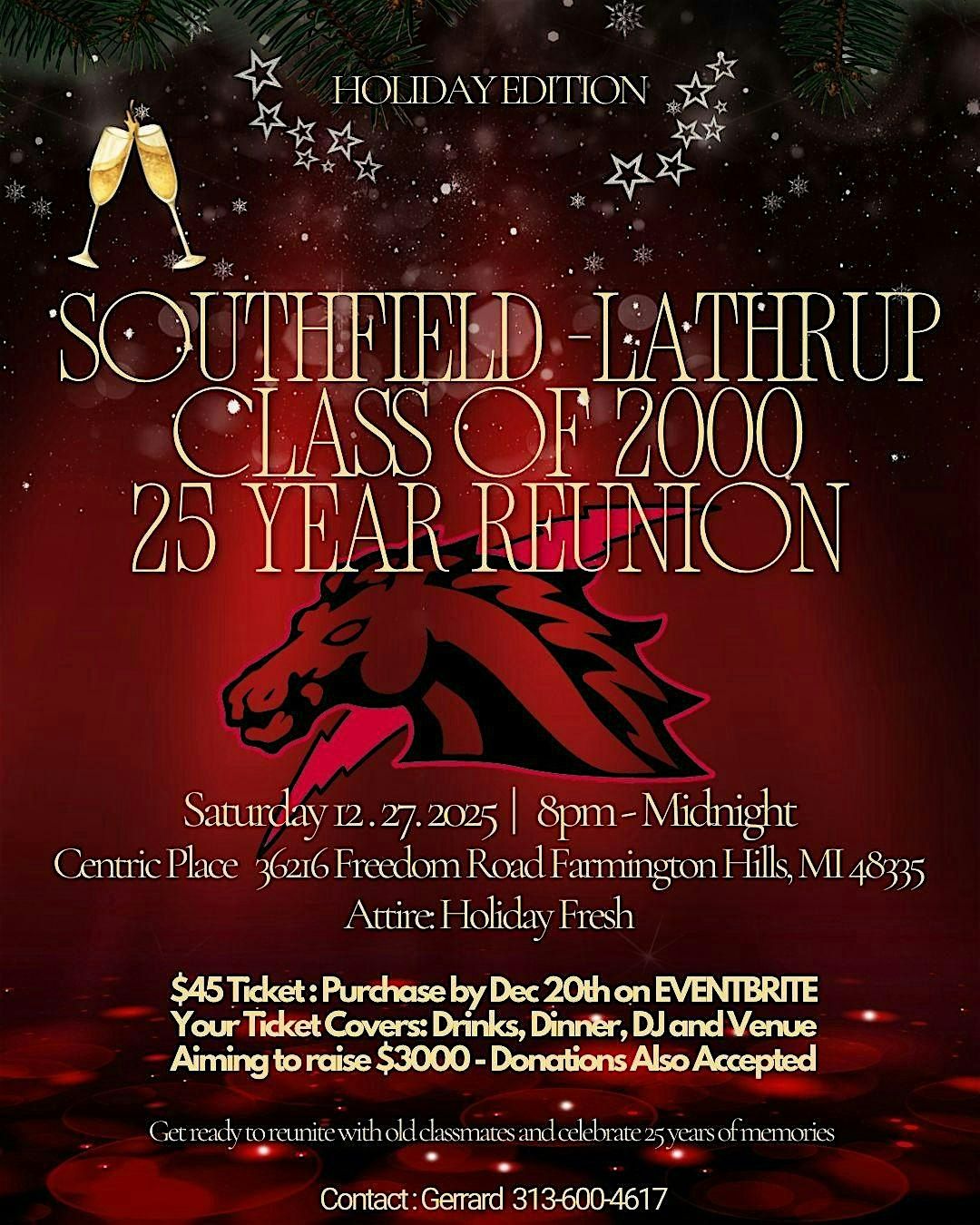 Southfield - Lathrup  Class of 2000  - Cheers to 25 Years!!, 27 December | Event in Farmington Hills | AllEvents