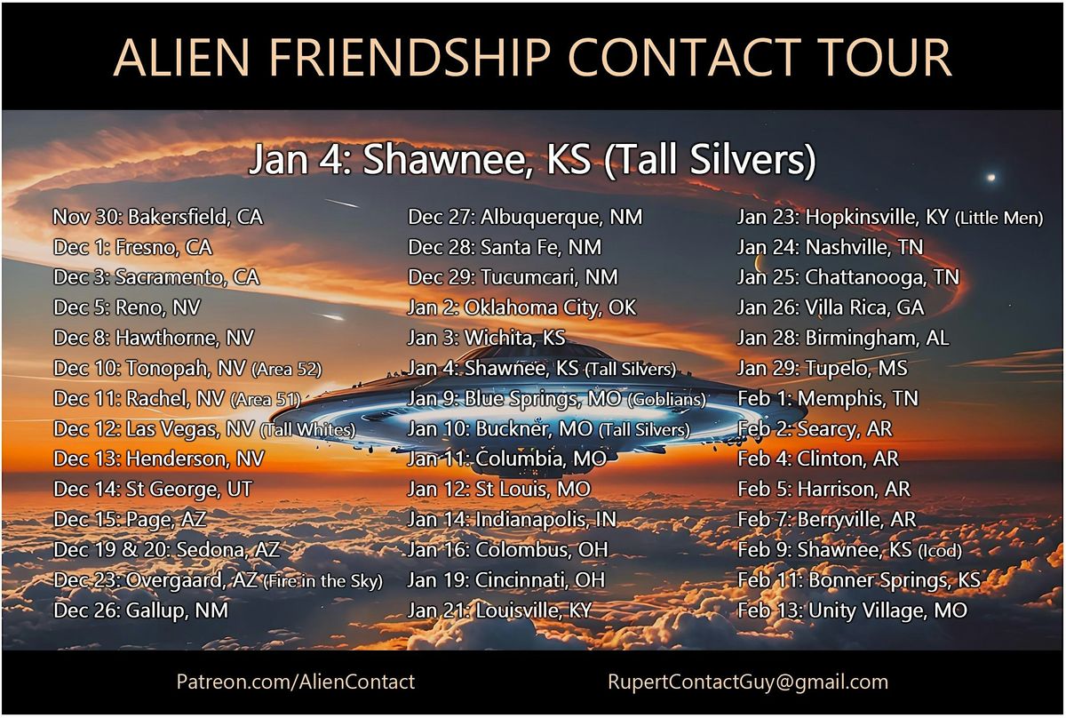 Alien Contact: Shawnee, 4 January | Event in Shawnee Mission | AllEvents