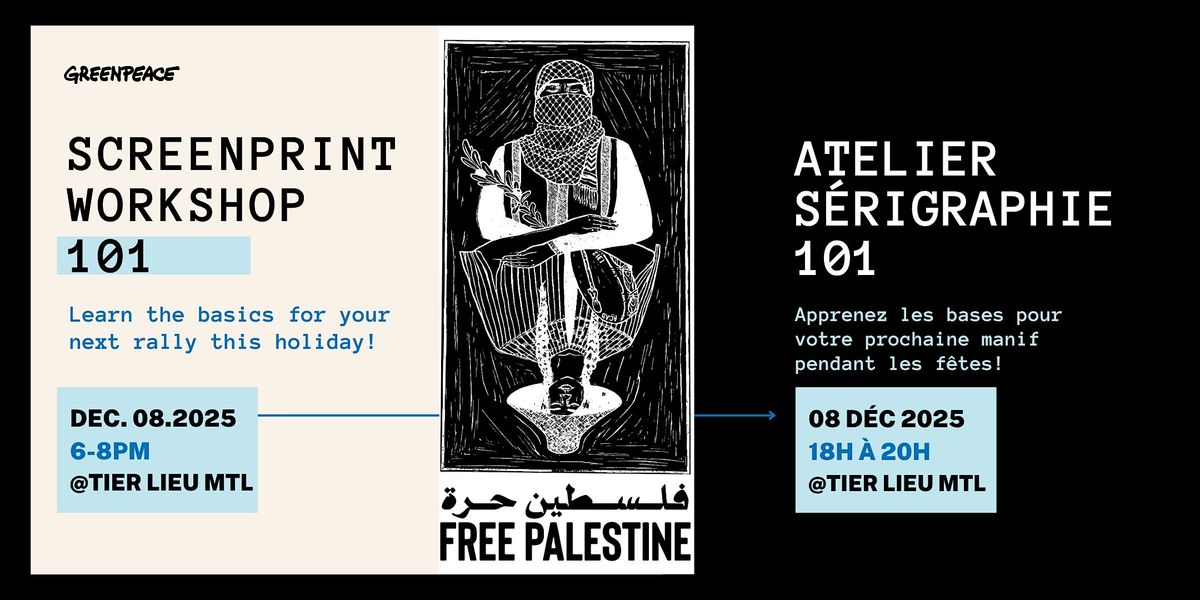 Atelier de sérigraphie 101 / Screenprinting Workshop 101, 8 December | Event in Montréal | AllEvents