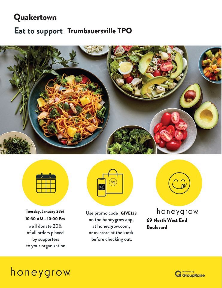 Trumbauersville Elementary School honeygrow fundraiser, honeygrow (69 North West End Blvd