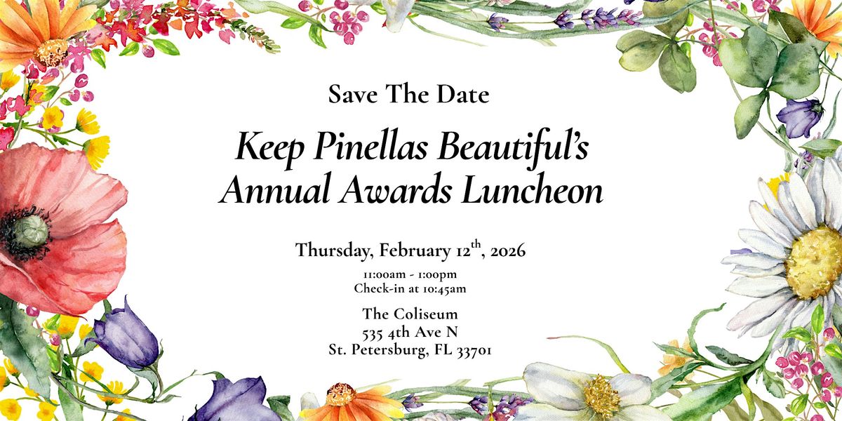 2026 Keep Pinellas Beautiful Awards & Recognition Luncheon, 12 February | Event in St. Petersburg | AllEvents