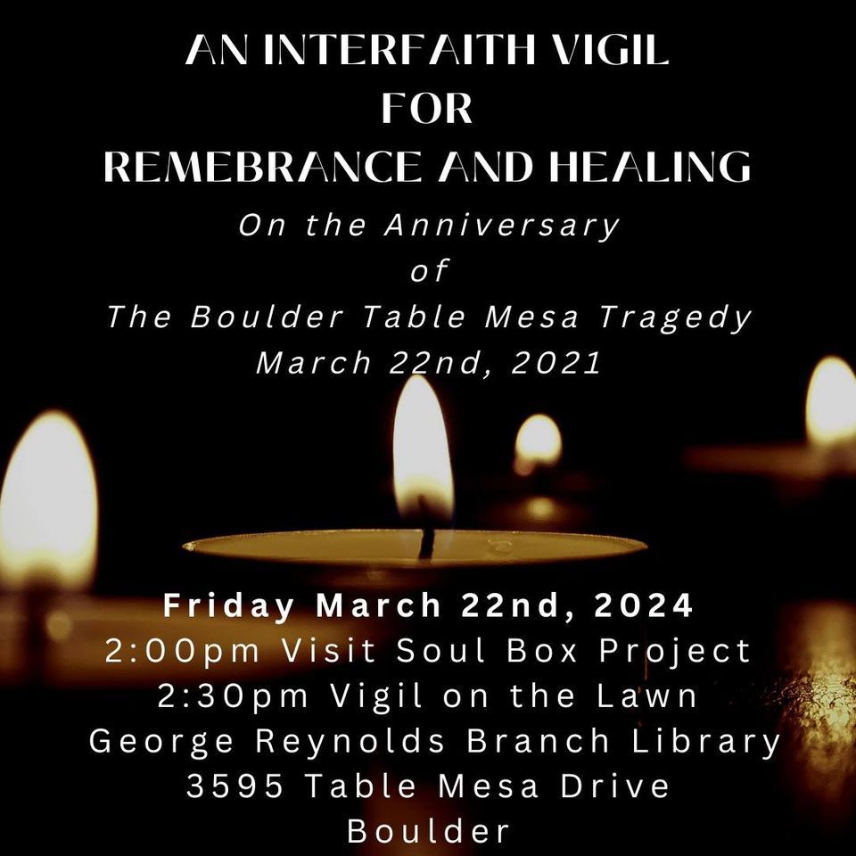 Interfaith Vigil for Remembrance and Healing, George R Reynolds Branch ...