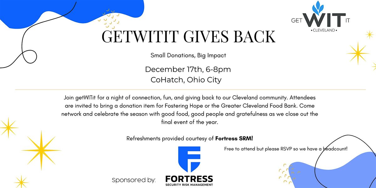 Cleveland getWITit Gives Back, 17 December | Event in Cleveland | AllEvents