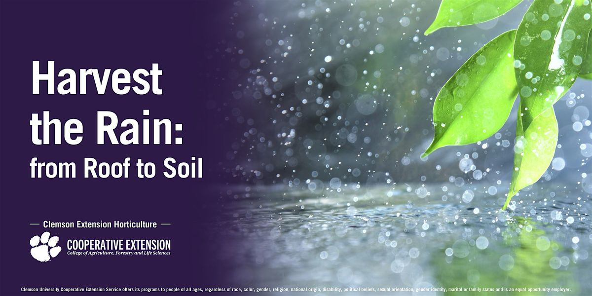 Harvest the Rain: from Roof to Soil, 20 February | Event in Spartanburg | AllEvents