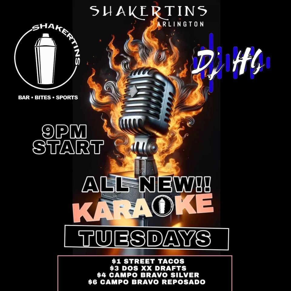 KARAOKE TUESDAYS AT SHAKERTINS ARLINGTON, ShakertinsArlington, TX, 27