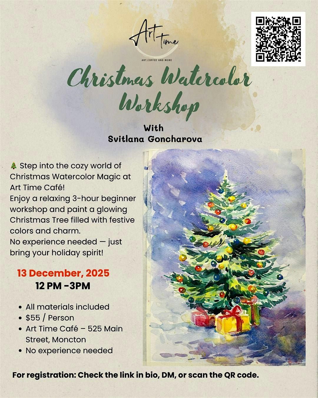 Christmas Watercolor Workshop, 13 December | Event in Moncton | AllEvents