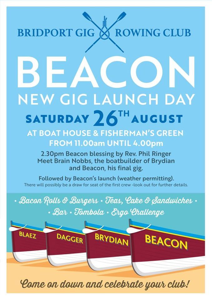 Bridport Gig Rowing Club new boat blessing and launch, West Bay Harbour