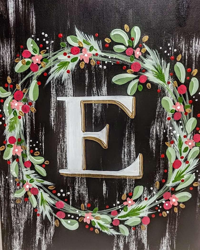 Paint and Sip - Christmas Wreath Monogram - St. Charles, IL, 18 December | Event in St. Charles | AllEvents