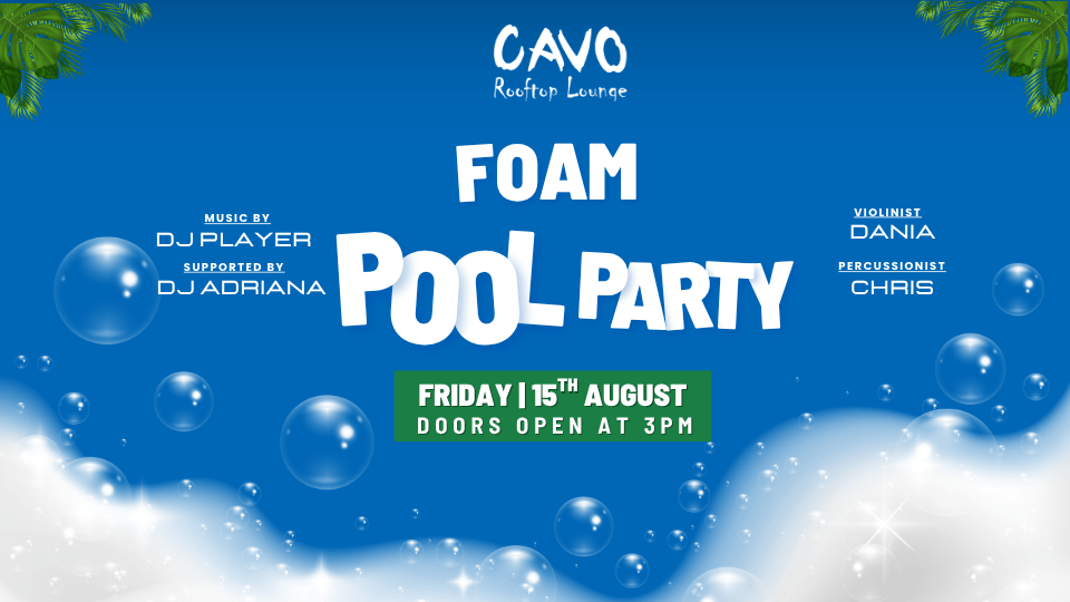Foam Pool Party at Cavo Rooftop, 15 August | Event in Manama | AllEvents