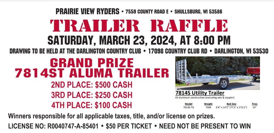 PVR Poker Run & Trailer Raffle, Darlington Country Club, 23 March 2024 ...