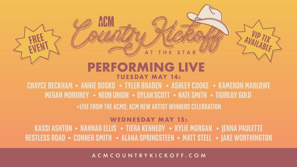 ACM Country Kickoff at The Star - Tuesday VIP, 6 May | Event in Frisco | AllEvents