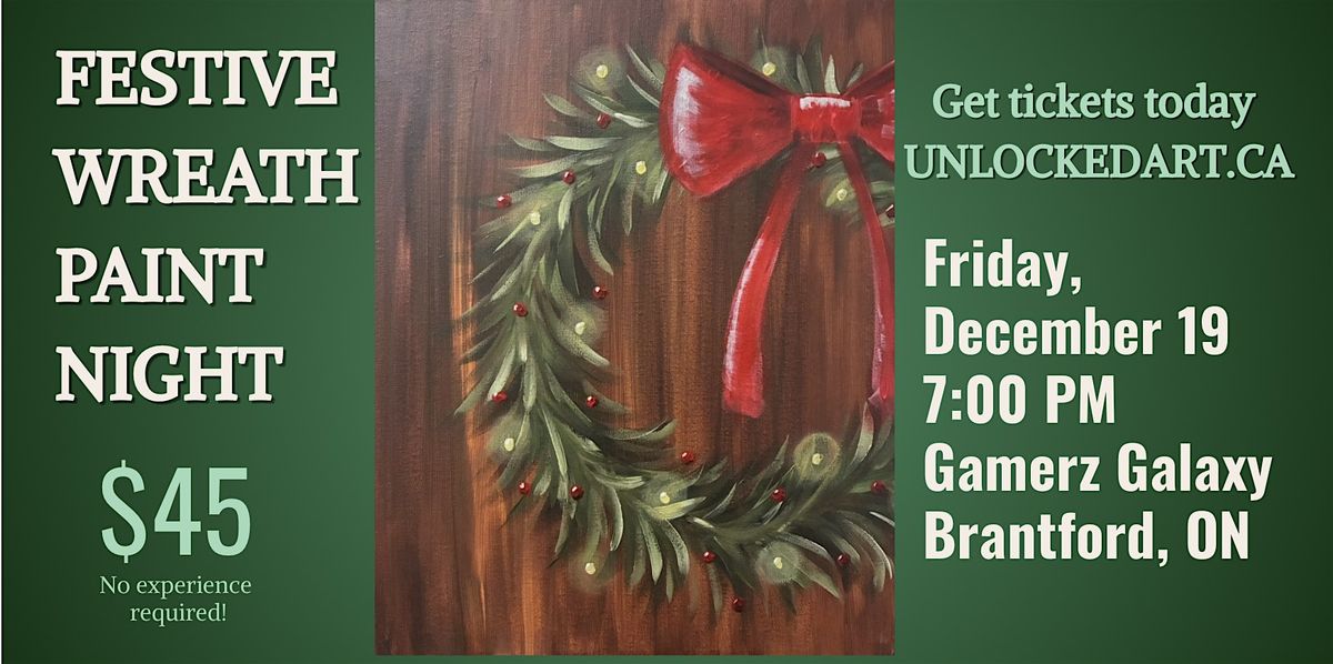 Paint Night Brantford: Festive Wreath Sip & Paint, 19 December | Event in Brantford | AllEvents