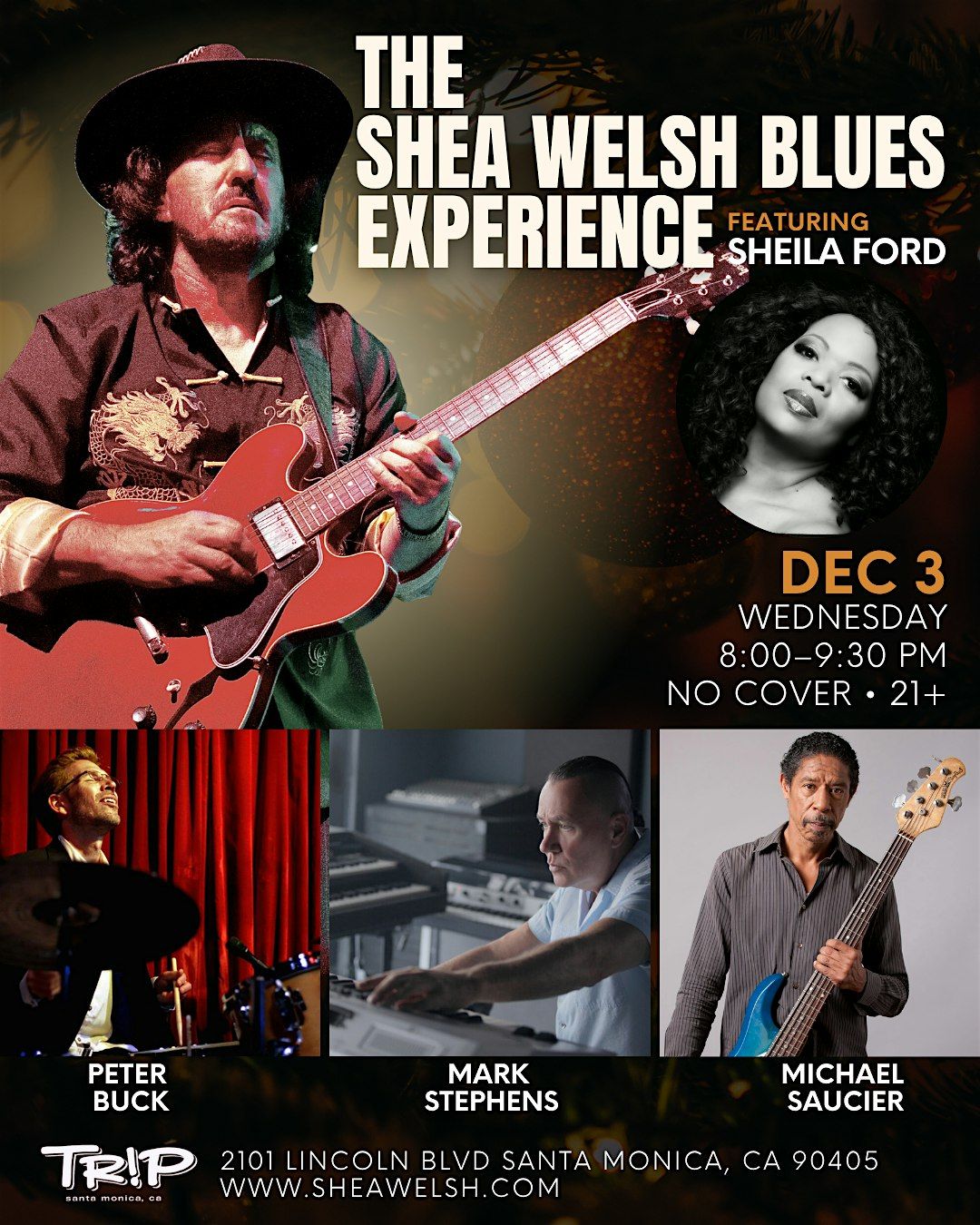 Blues Night @ Trip w/ The Shea Welsh Blues Experience Featuring Sheila Ford, 3 December | Event in Santa Monica