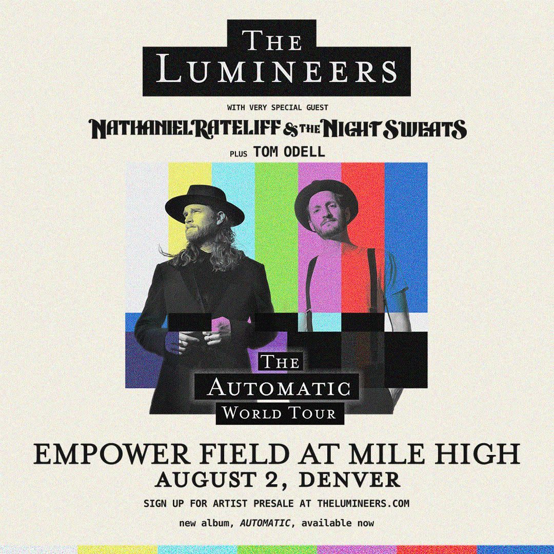 The Lumineers  Nathaniel Rateliff and The Night Sweats & Tom Odell, 1 August | Event in Denver | AllEvents