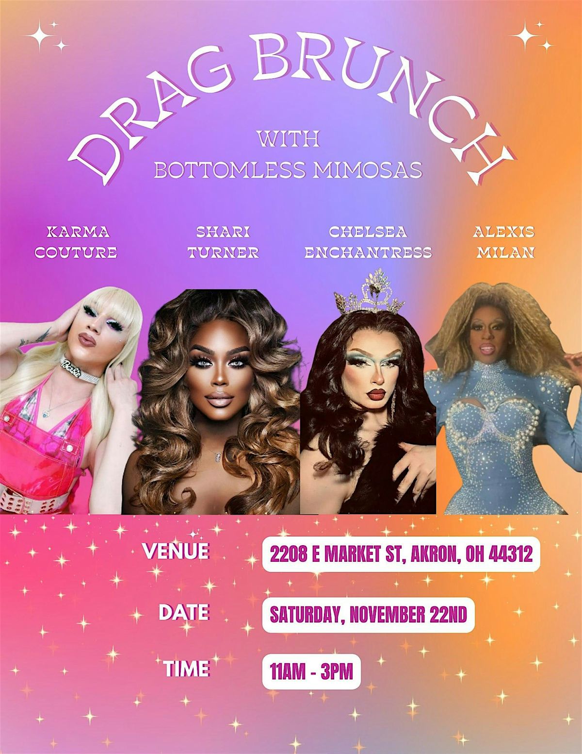 Bottomless Mimosa Drag Brunch, 22 November | Event in Akron | AllEvents