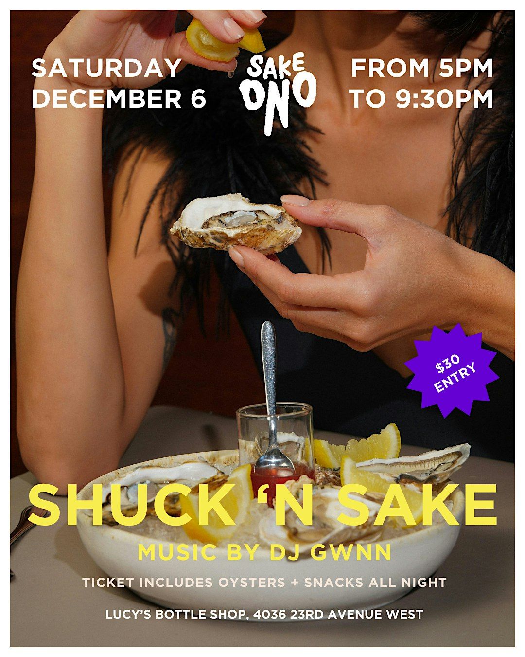 Shuck 'N Sake, 6 December | Event in Seattle | AllEvents