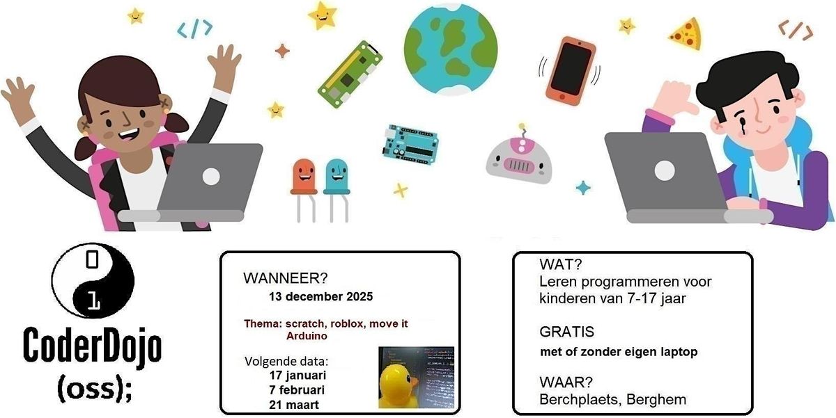 CoderDojo Oss editie #88, 13 December | Event in Berghem | AllEvents