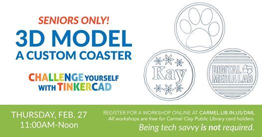 Make 3d Printed Coaster Session For Seniors At Carmel Library