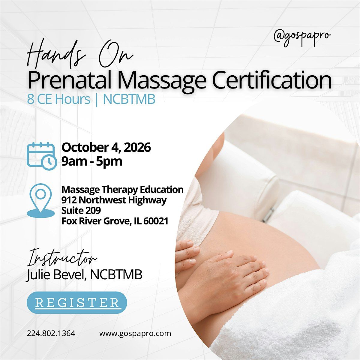 Prenatal Massage CE Class, 4 October | Event in Fox River Grove | AllEvents