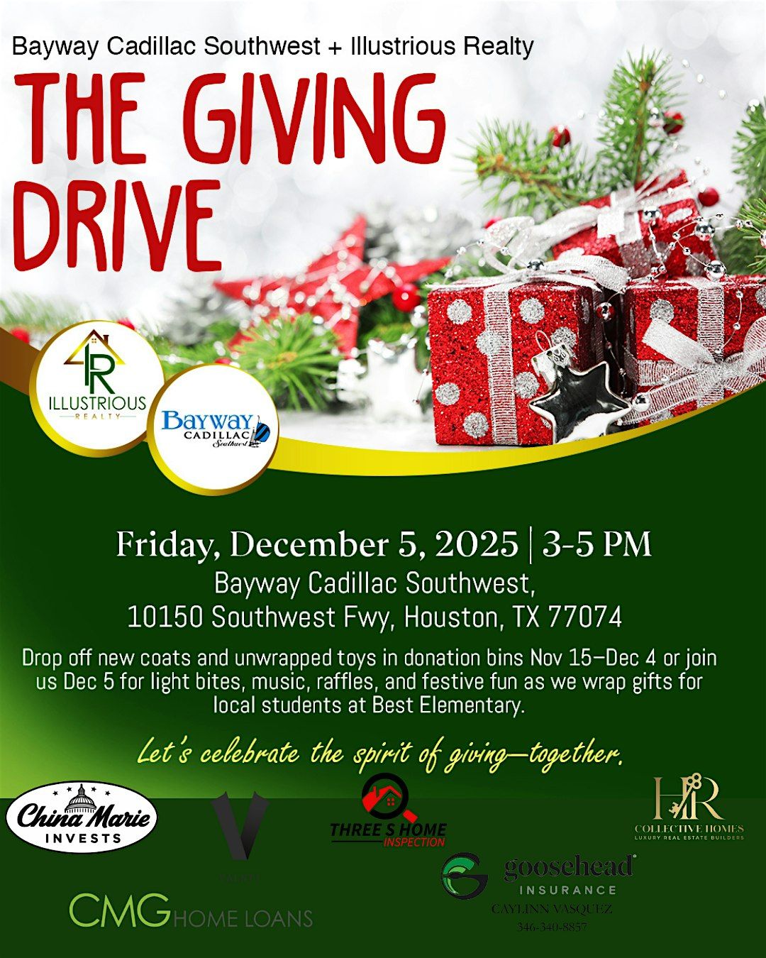 Coat & Toy Drive Hosted By Illustrious Realty & Bayway Cadillac Southwest | Event in Houston | AllEvents