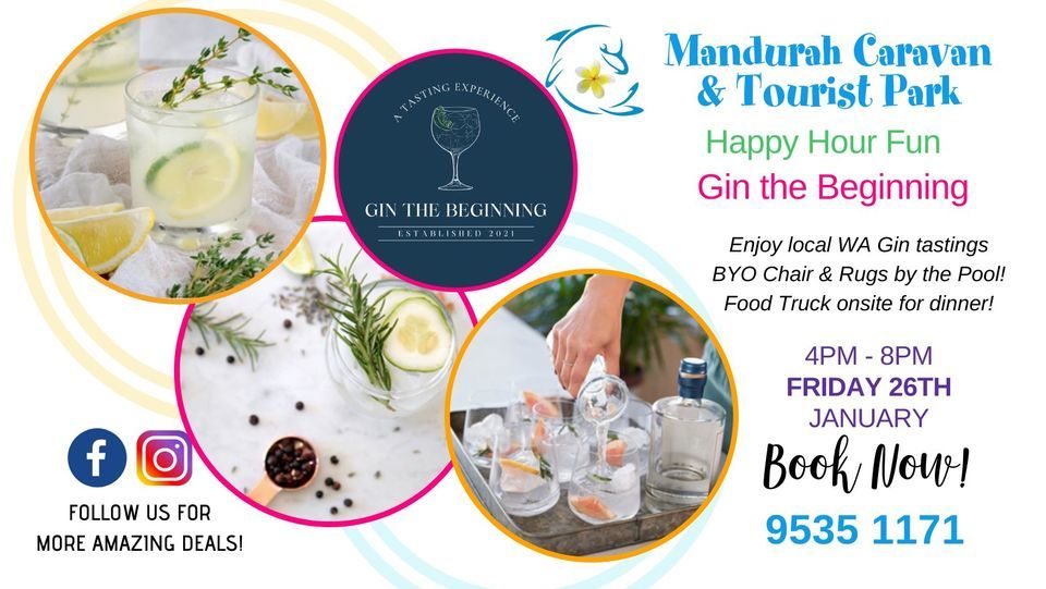 WA Gin Tasting Gin the Beginning, Mandurah Caravan & Tourist Park